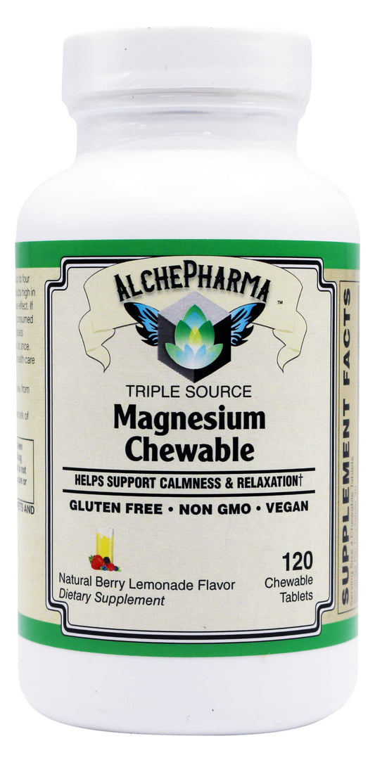 AlchePharma Triple Source Magnesium Aquamin Citrate and Chelate Chewable 120 Count