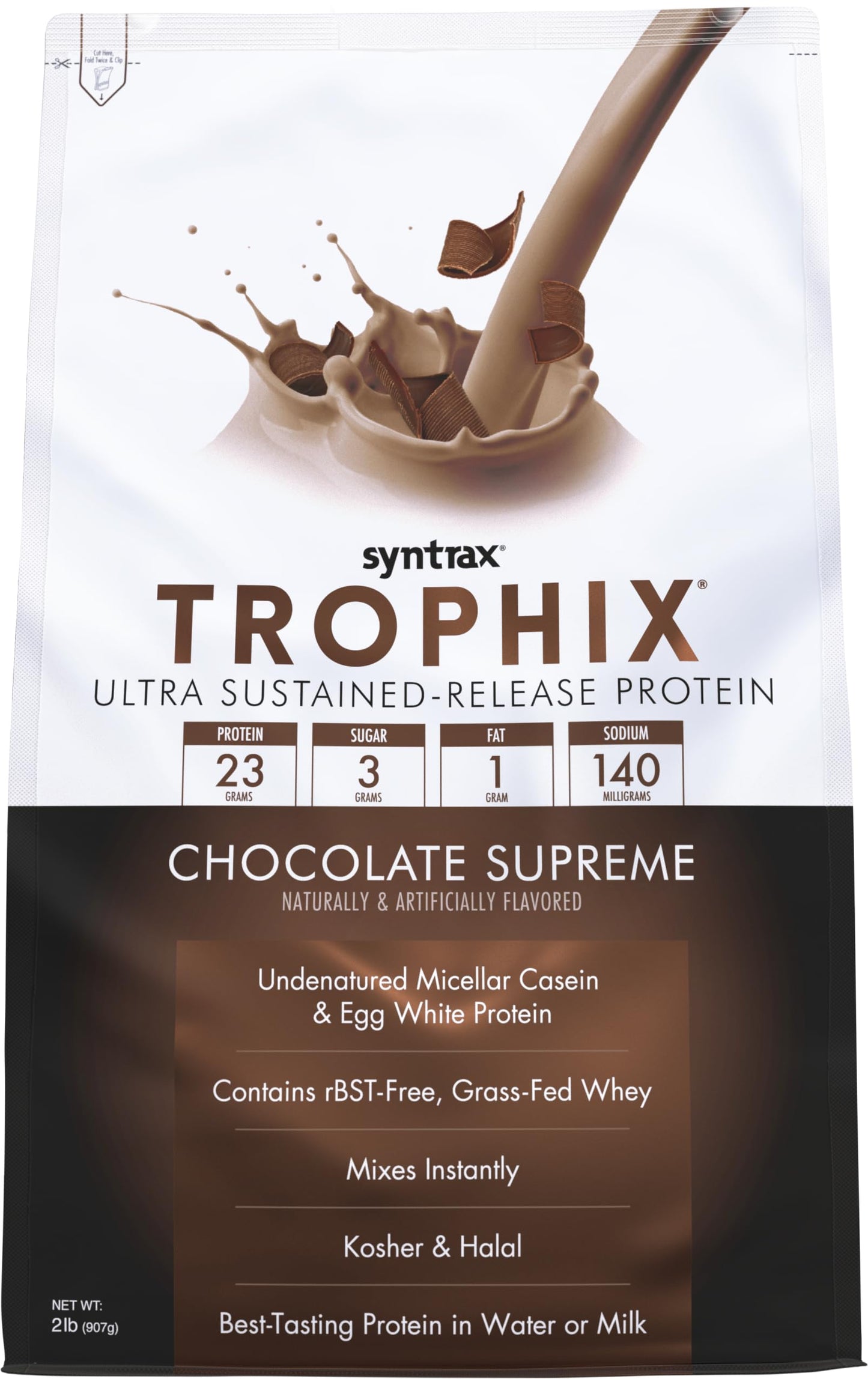 Syntrax Trophix Ultra Sustained-Release Protein Powder Blend, Chocolate Supreme, 32 Servings