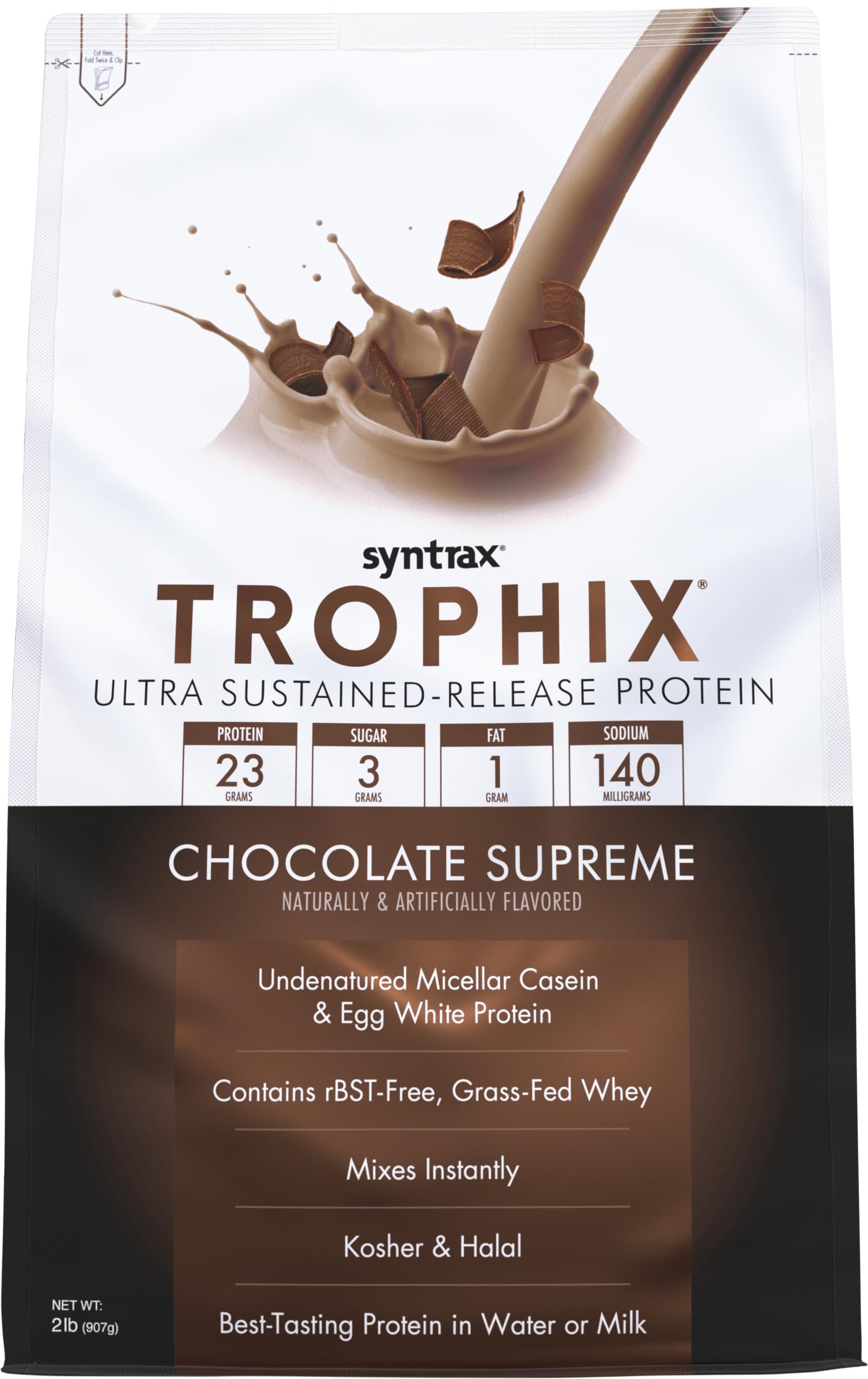 Syntrax Trophix Ultra Sustained-Release Protein Powder Blend, Chocolate Supreme, 32 Servings