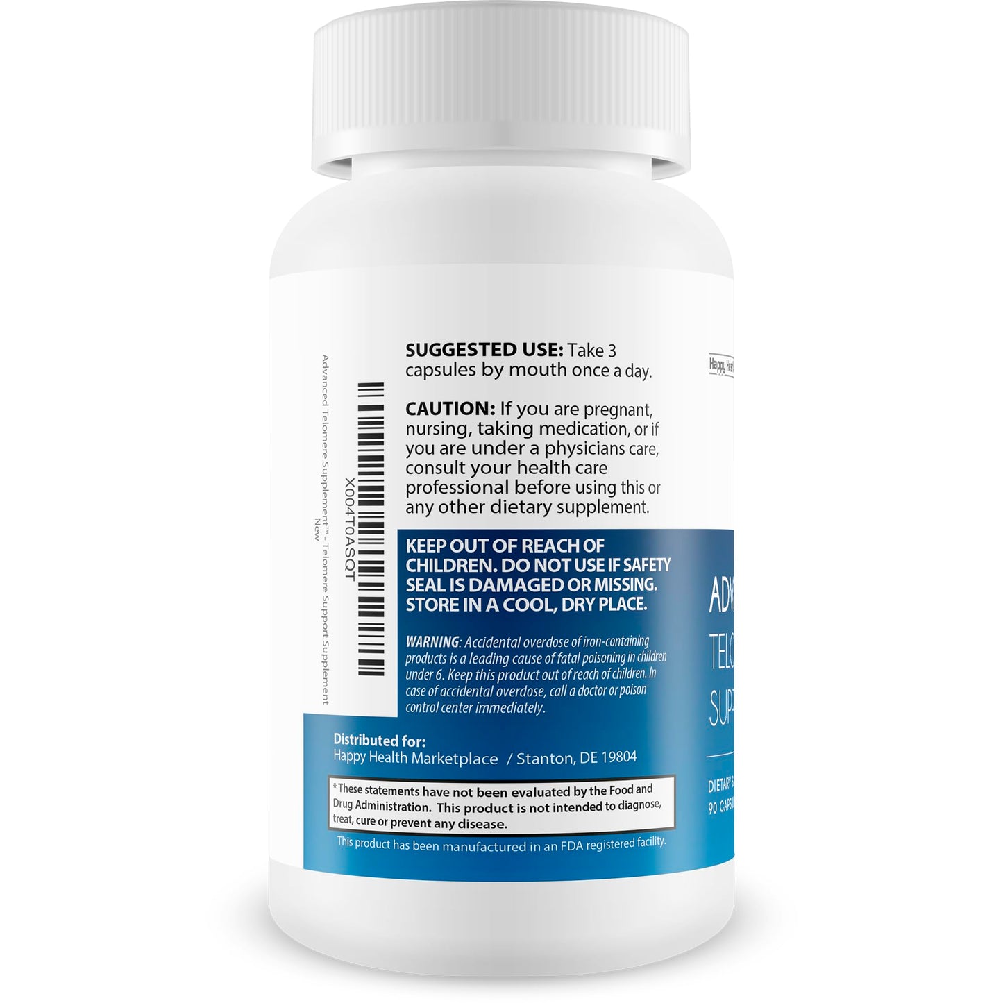 Happy Health Marketplace Advanced Telomere Support Capsule, 90 Count