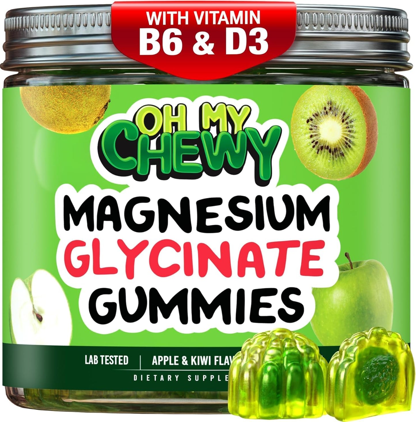 OH MY CHEWY Magnesium Glycinate Gummies 60 Count