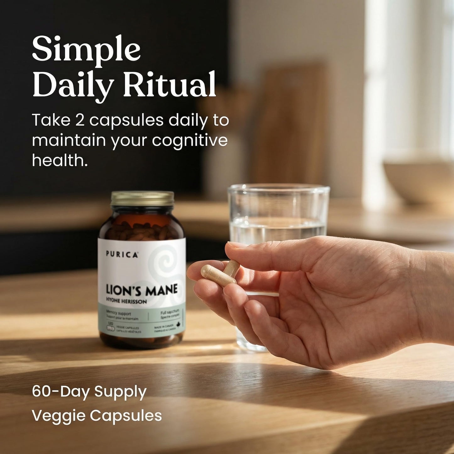 PURICA Lion's Mane Micronized Mushrooms Capsules 120