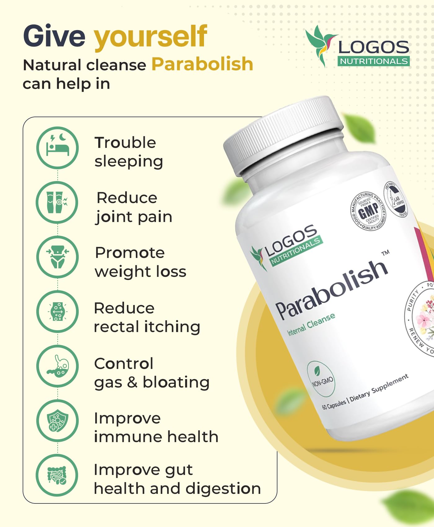 Logos Nutritionals Parabolish Para Cleanse Capsule 60 Count