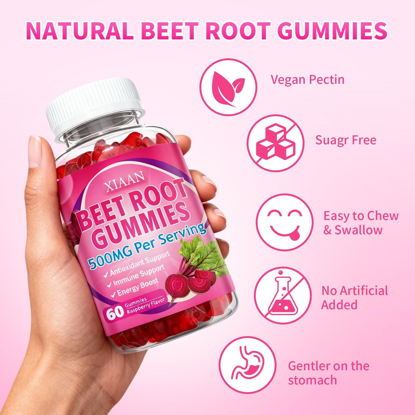 XIAAN Beet Root Gummies, 60 Count