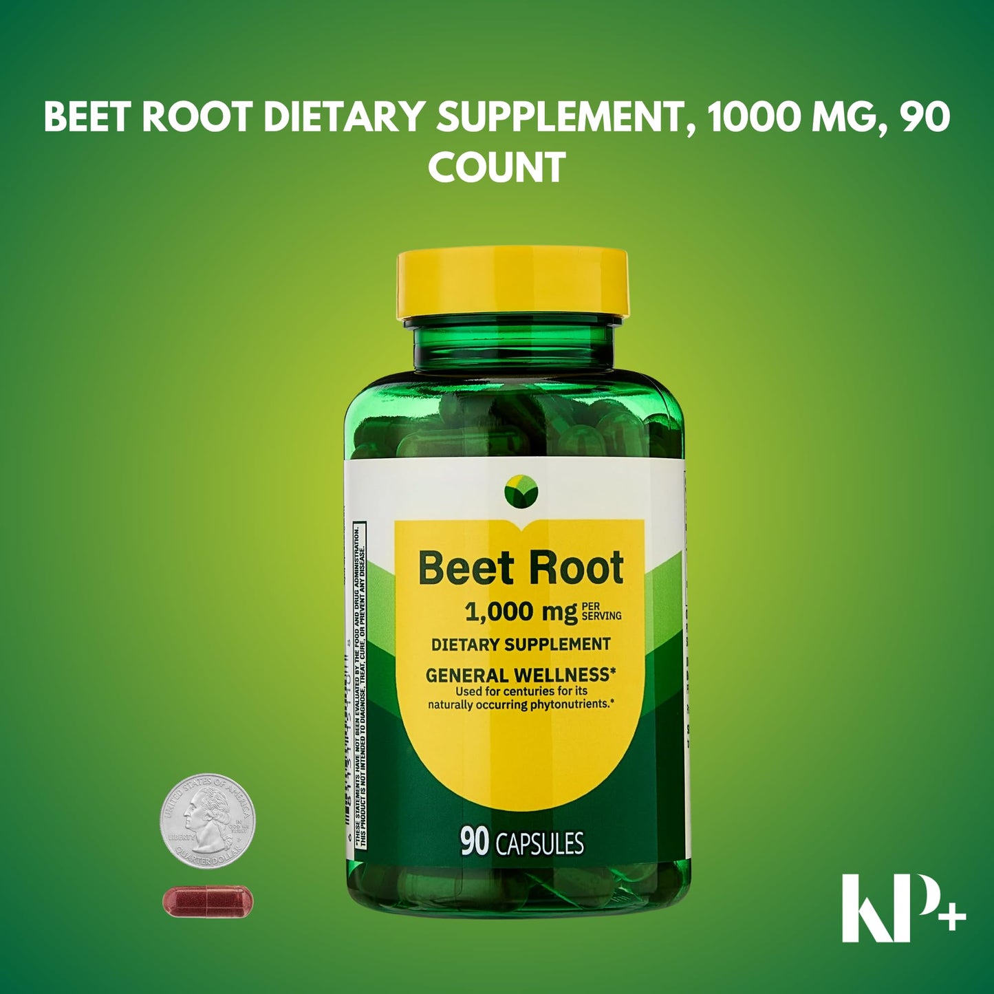 KP+ Beet Root 1000 mg Capsule, 90 Count