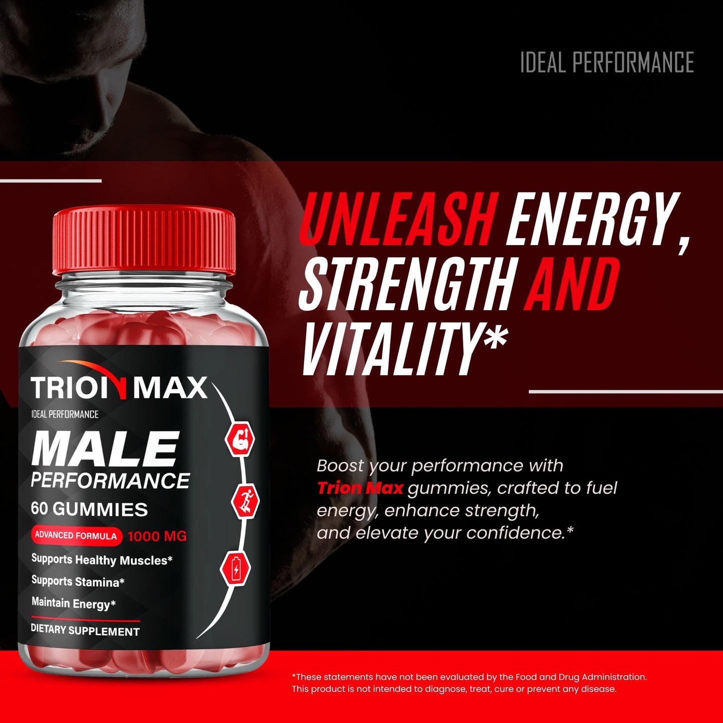 IDEAL PERFORMANCE Trion Max Gummies, 120 Gummies