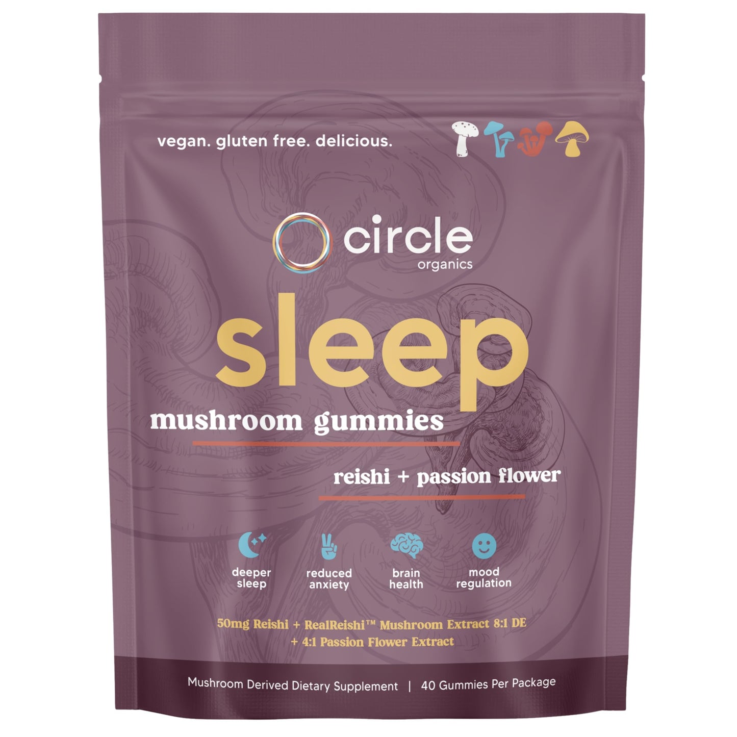 Circle Organics Sleep Mushroom Gummies 40 ct