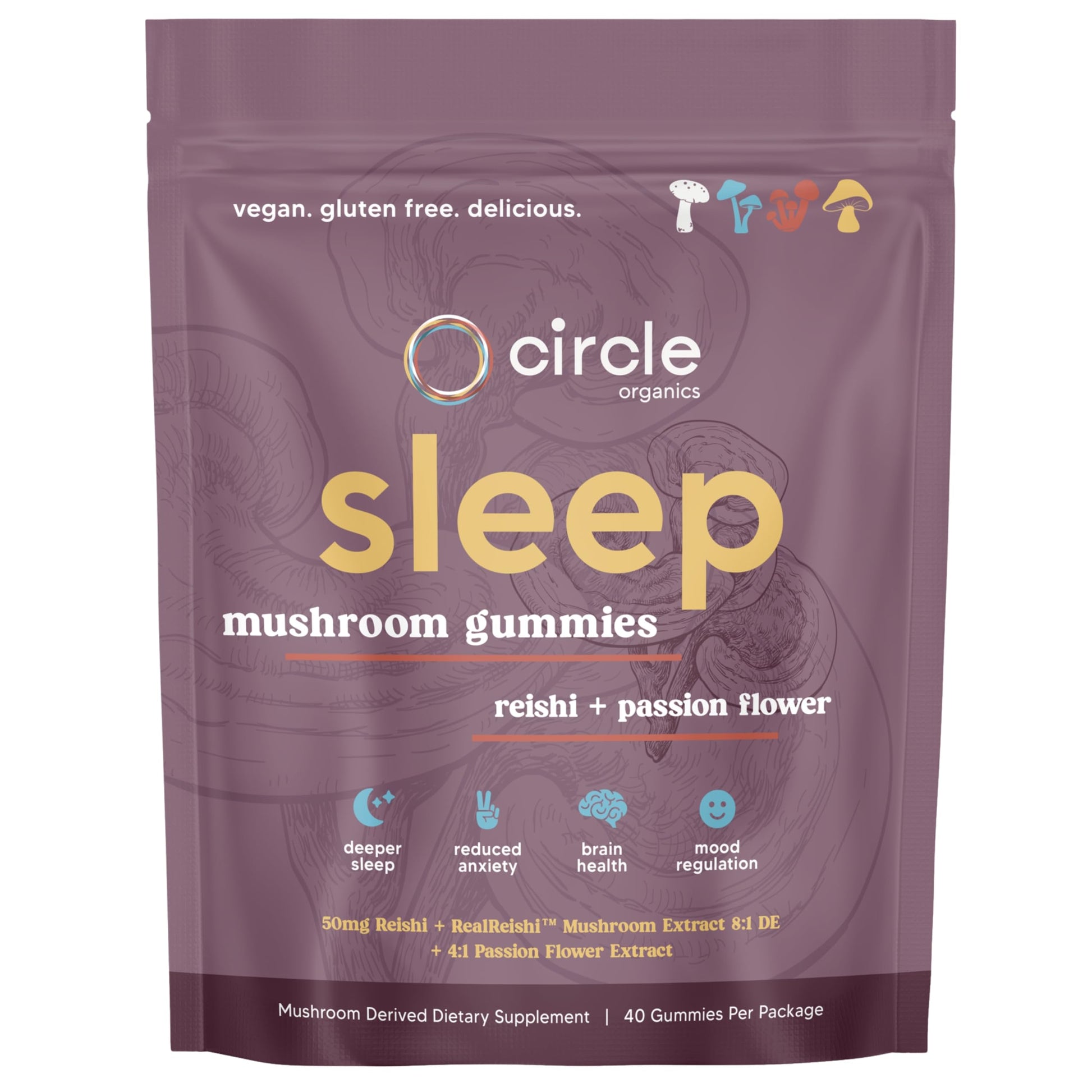 Circle Organics Sleep Mushroom Gummies 40 ct