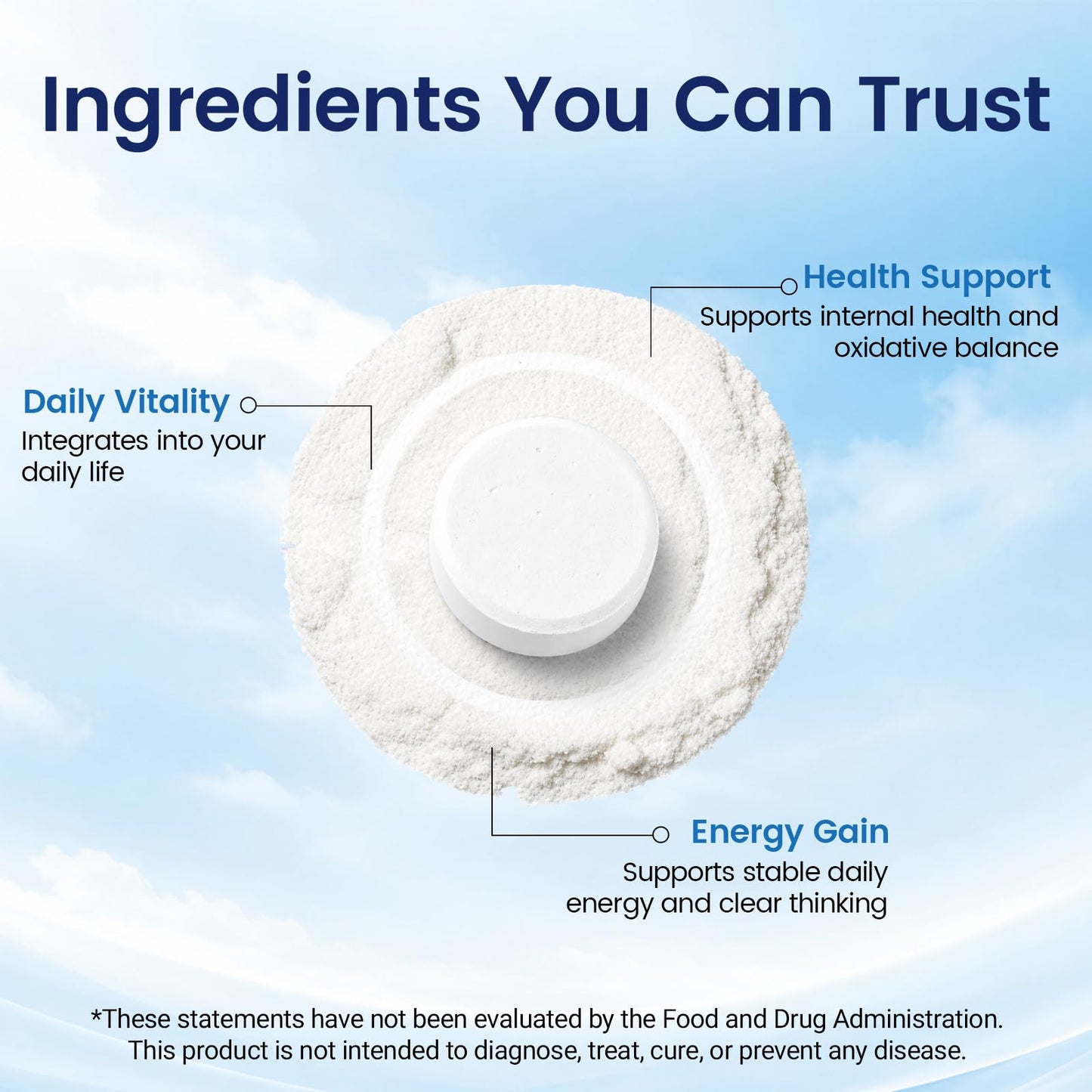 FIYY6VC PrimeCell H2 Molecular Hydrogen Tablets for Drinking Water 90 Tablets