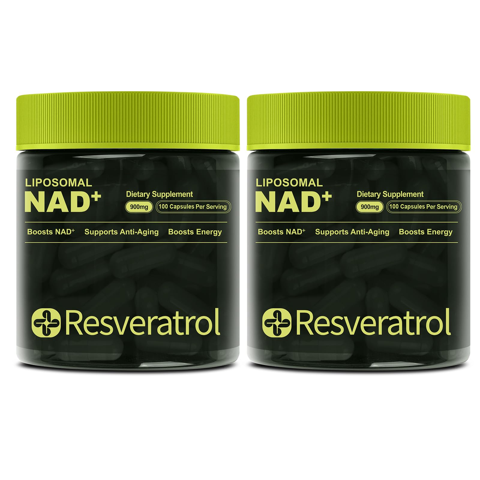 BOSNETHUINH NAD+ Supplement with Nicotinamide Riboside & Resveratrol, Liposomal NAD NMNH - Anti-Aging, Mental Clarity & Cellular Energy, Capsules, 200 Capsules