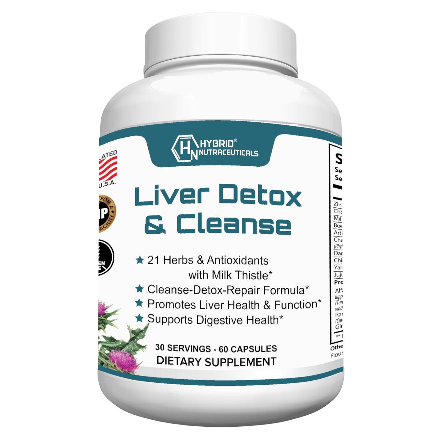 Hybrid Nutraceuticals Liver Cleanse Detox & Repair Caplets, 60 Count