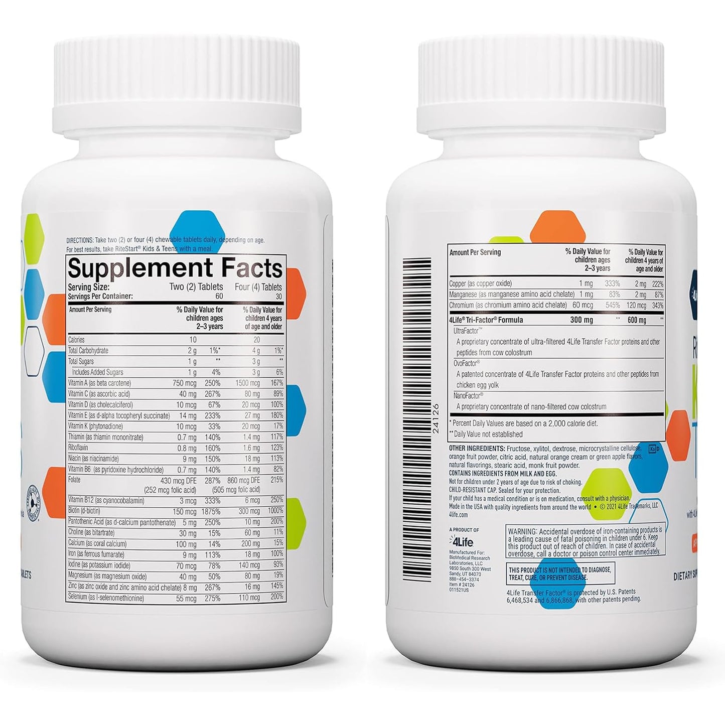 4Life RiteStart Kids and Teens Multivitamin Chewables 120 Tablets