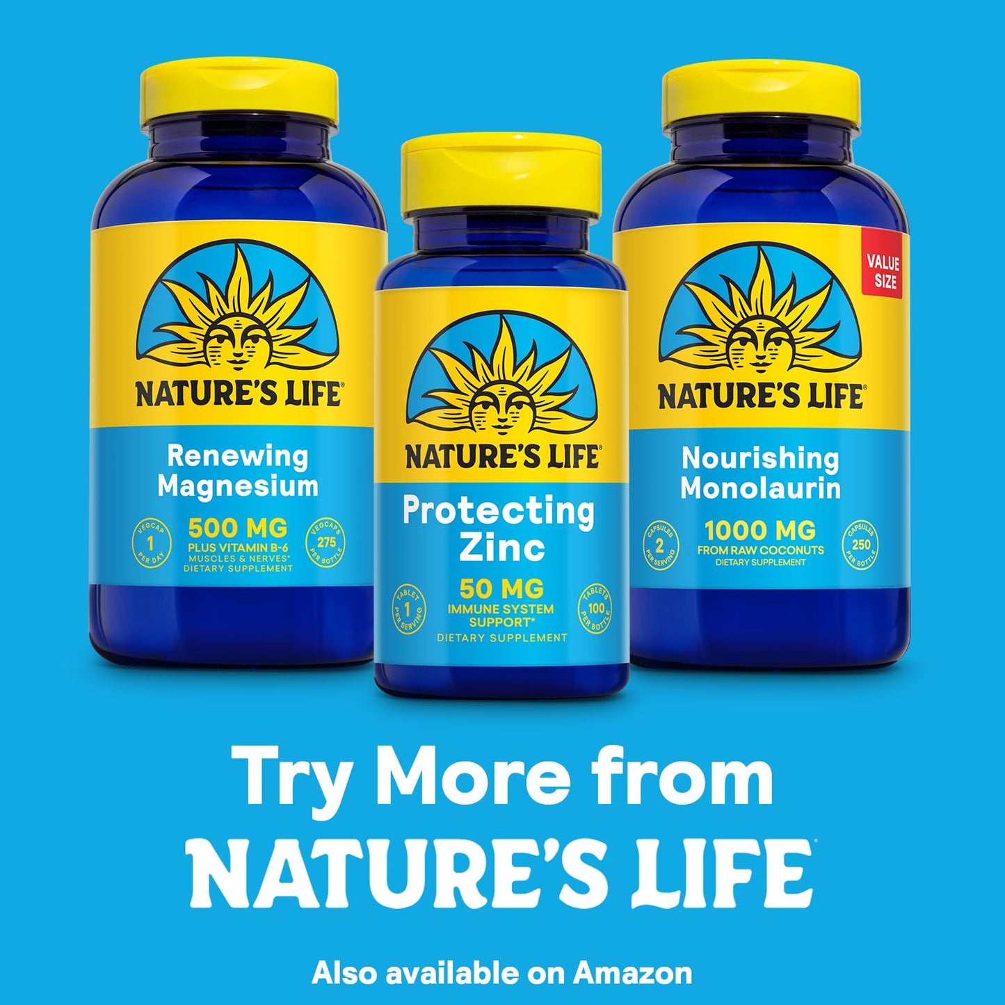 Nature's Life Protecting Zinc 50mg with 2.5mg Copper Chelated Zinc Supplement Tablet, 100 Count
