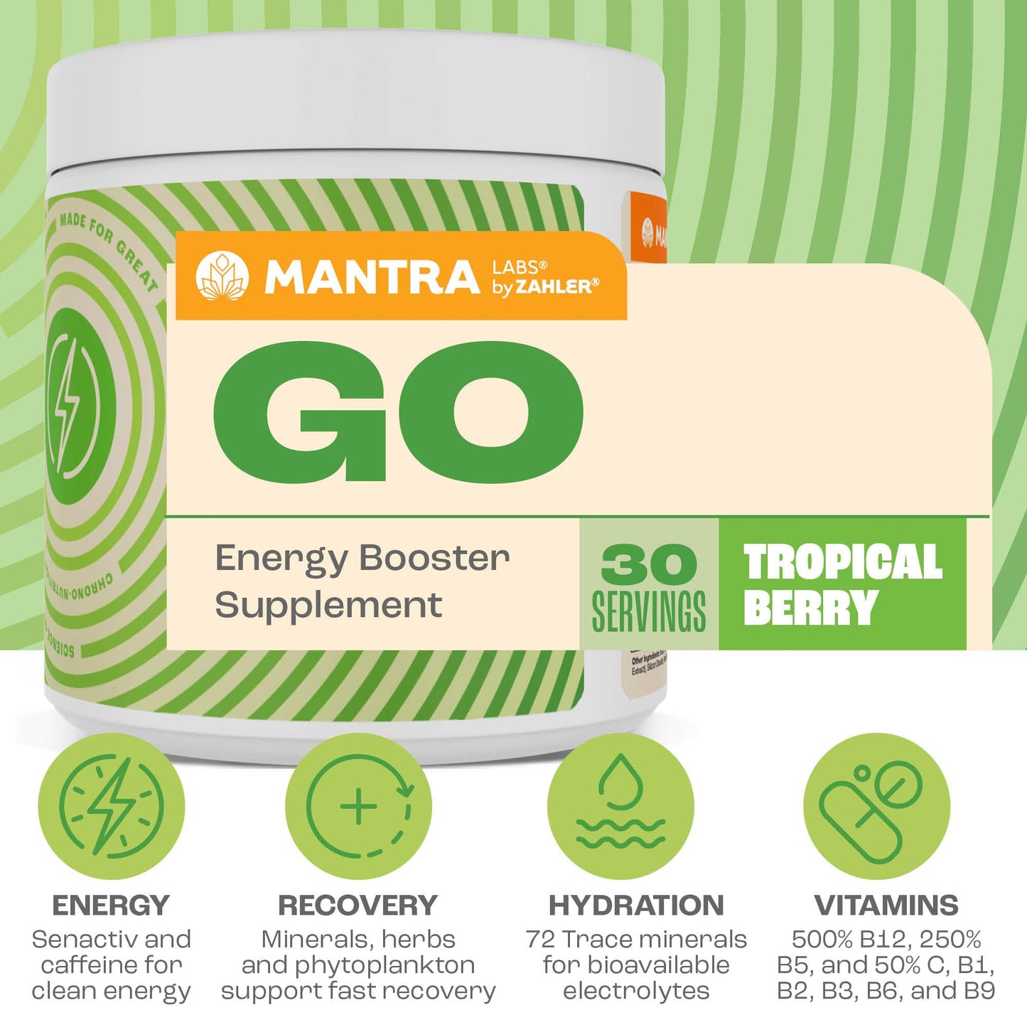 Zahler Mantra Go Pre-Workout Energy Booster Powder, 4.1 Ounce