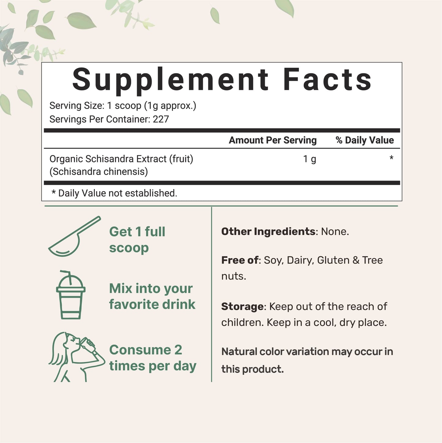 Micro Ingredients Organic Schisandra Extract Powder 8 Ounce