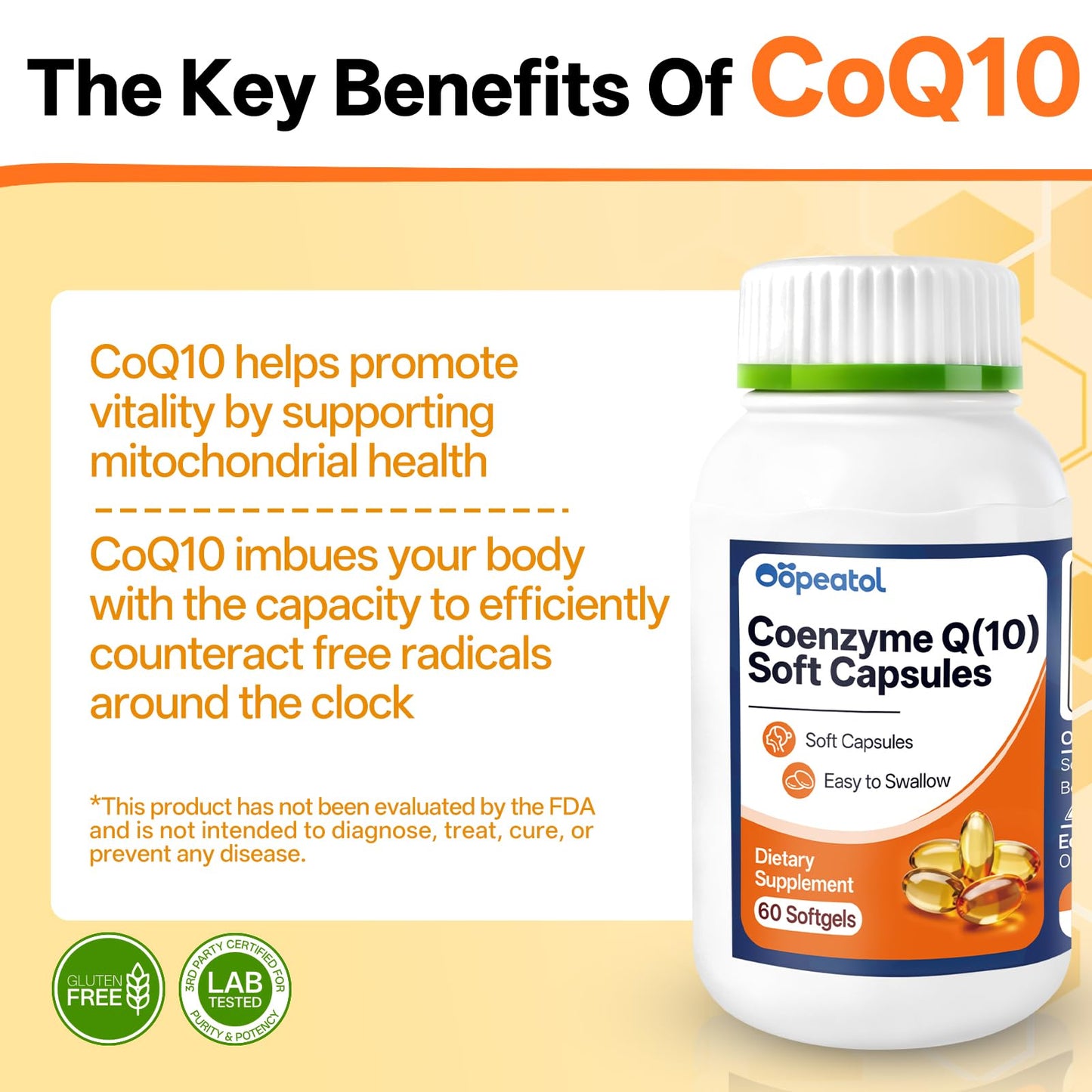 Oopeatol CoQ10 Softgels 40mg, 60 Softgels