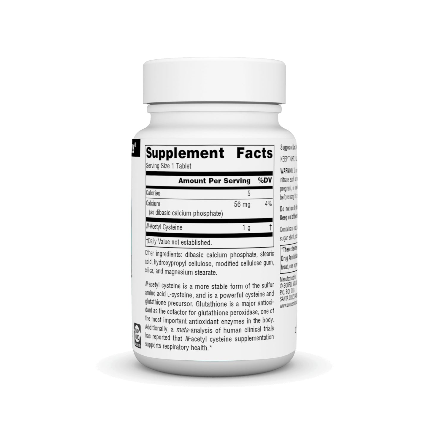 Source Naturals N-Acetyl Cysteine Antioxidant Support 1000 mg Dietary Supplement, 30 Tablets