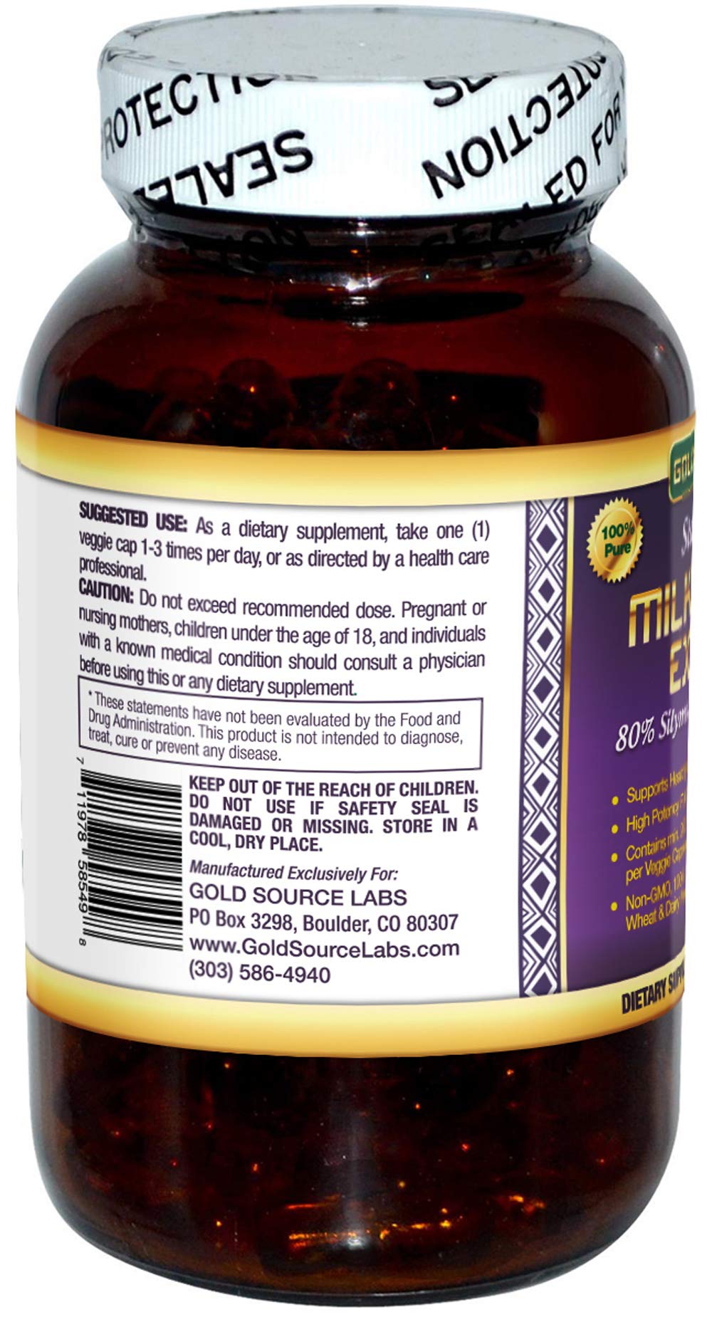 Gold Source Labs Milk Thistle Capsules, 180 Capsules
