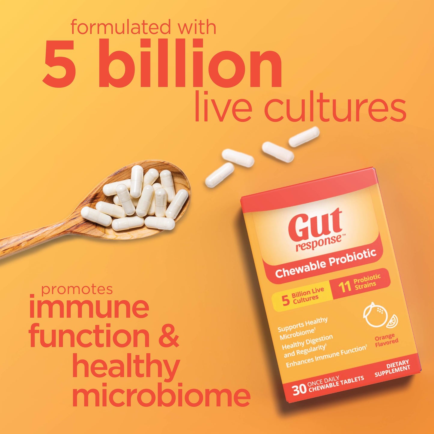 Gut Response Probiotic Chewable 30 Tablets
