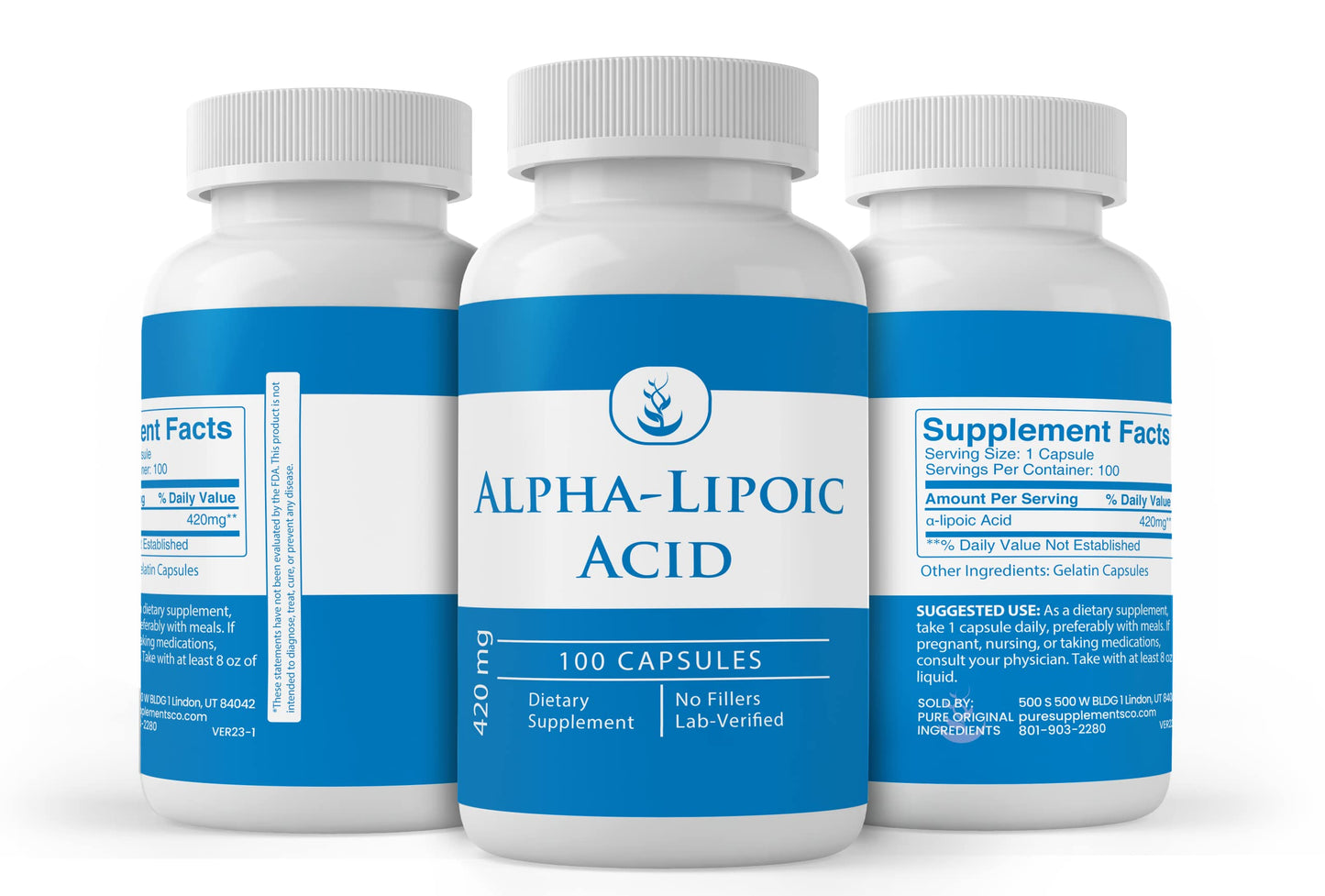 Pure Original Ingredients Alpha-Lipoic Acid Capsules, 100 Count