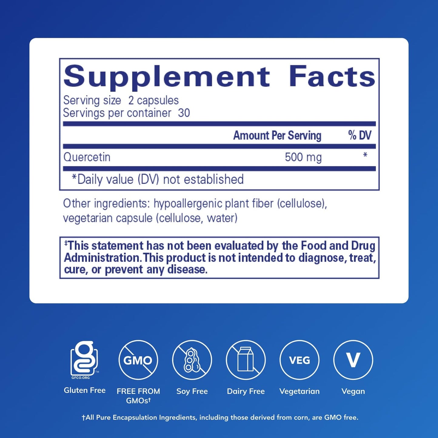 Pure Encapsulations Quercetin 500 mg 60 Capsules