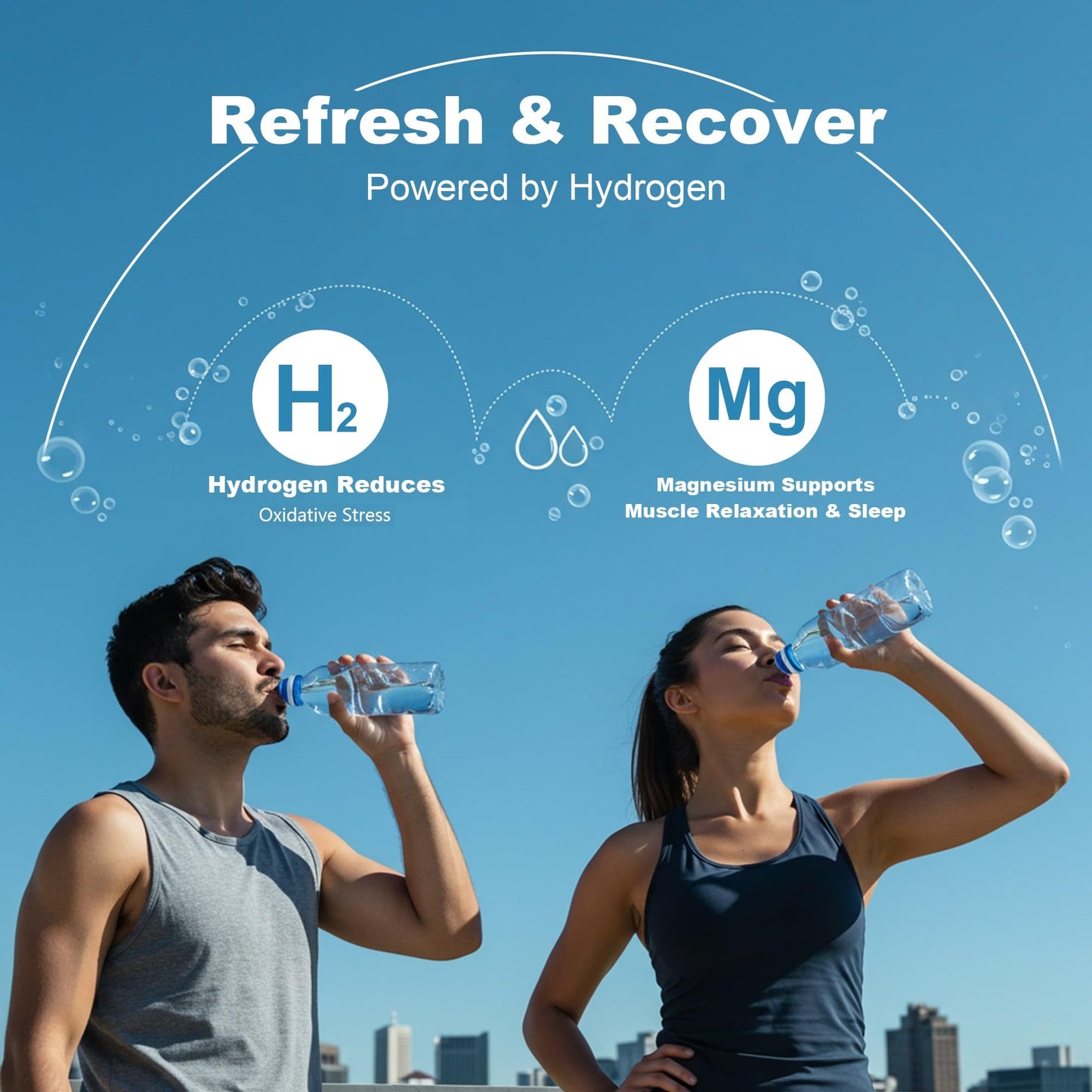 ANEVYRAQ Hydrogen Water Tablets with Magnesium – H2 Molecular Hydrogen Tablets for Drinking Water – 60 Tablets
