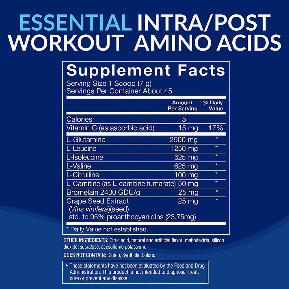 BodyTech Critical Aminos XT Amino Acid Powder with Glutamine, Citrulline & Carnitine, Fruit Punch Flavor, 15.9 oz, 45 Servings