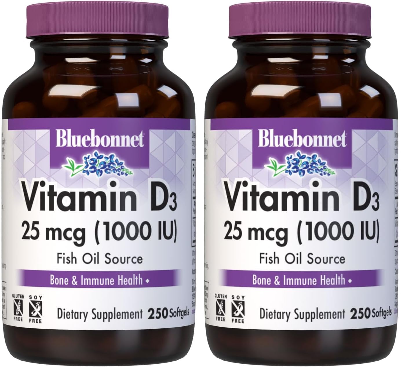BlueBonnet Vitamin D3 1000 IU Softgels, 500 Softgels Total