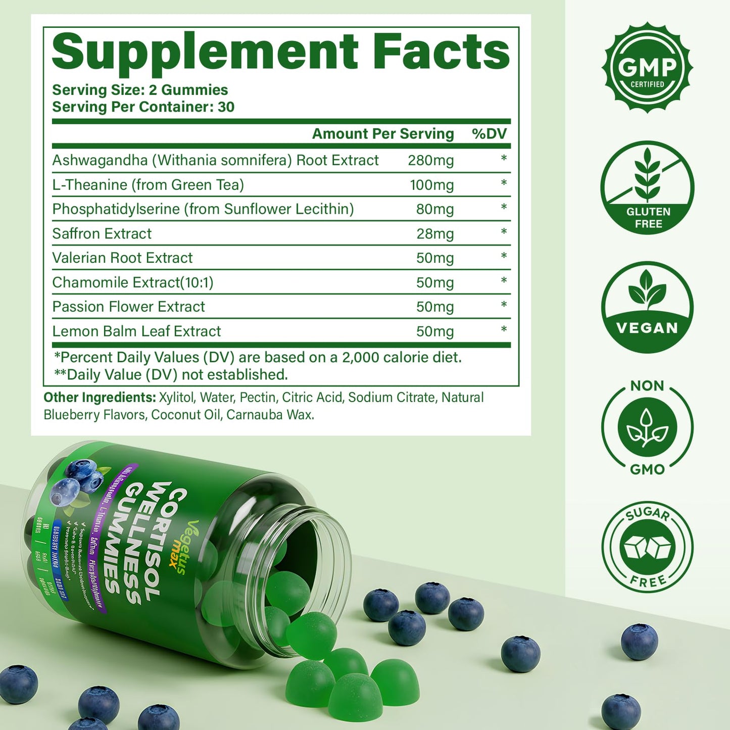 VEGETUSMAX Cortisol Gummies for Women 60 Count