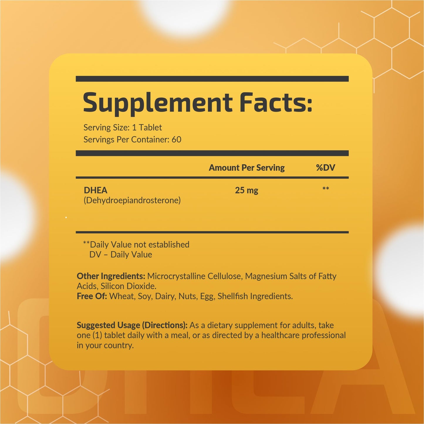 Fuelup DHEA 25 mg Tablets 60 Count