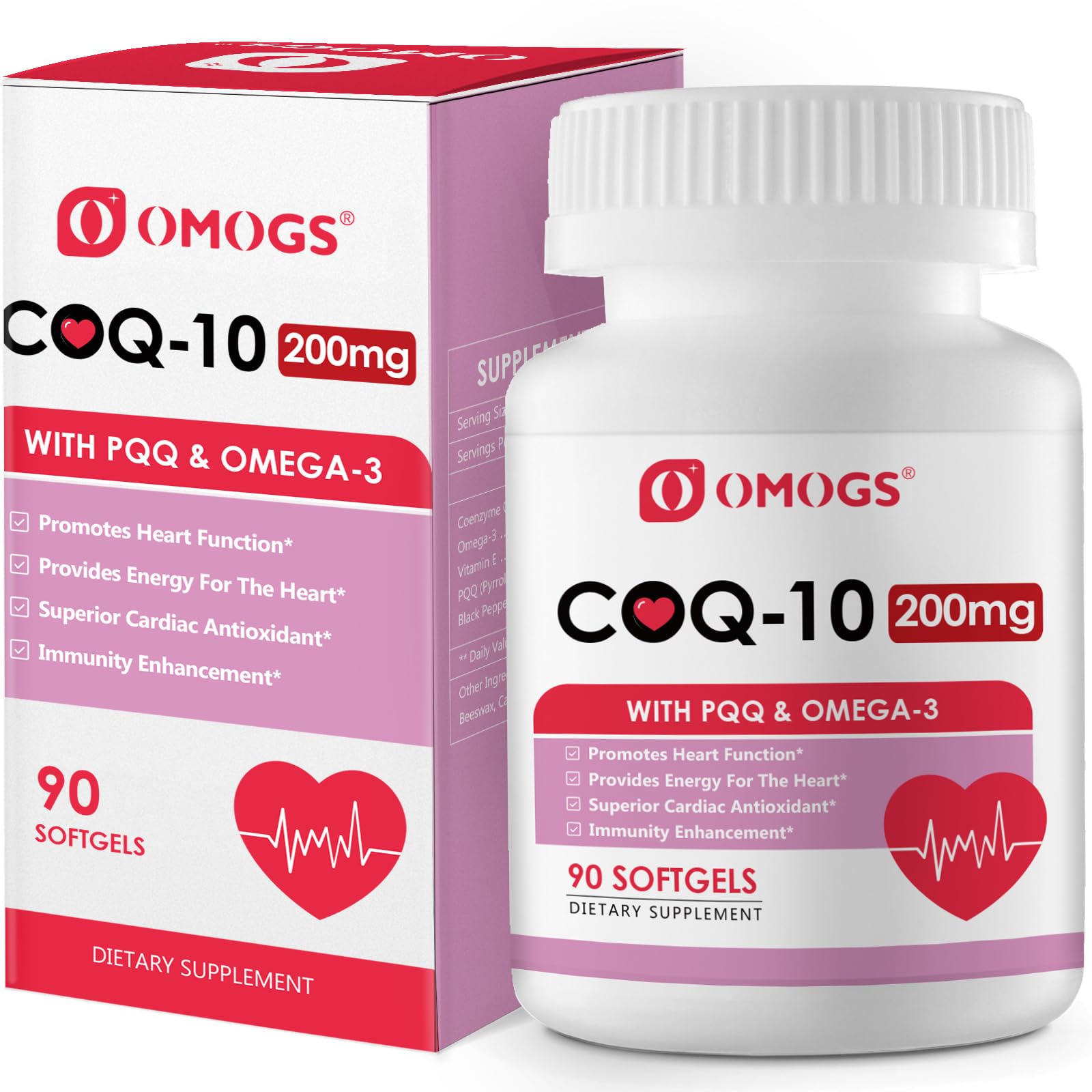 OMOGS CoQ10 200mg Softgels, 90 Softgels
