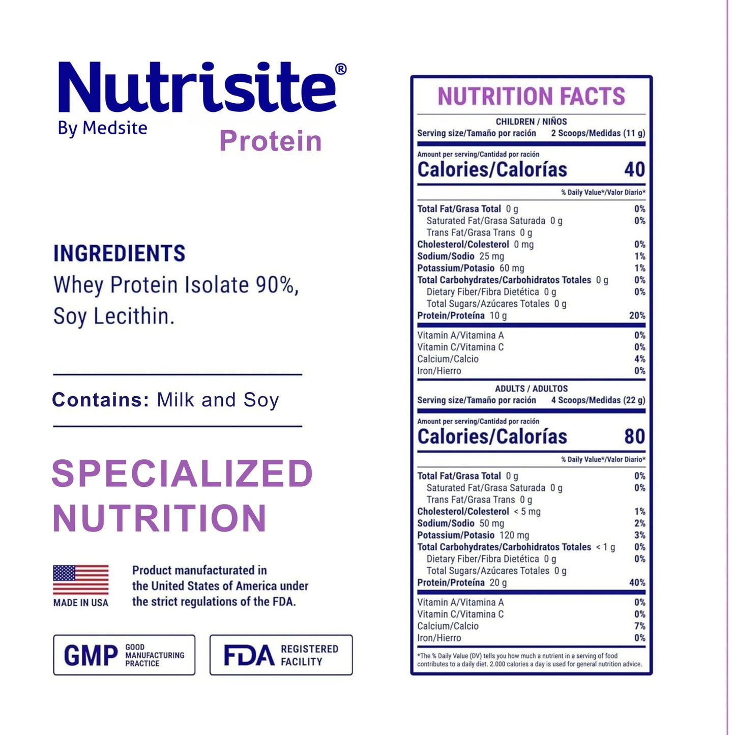 Medsite Nutrisite Whey Protein Isolate Powder 9.7 oz