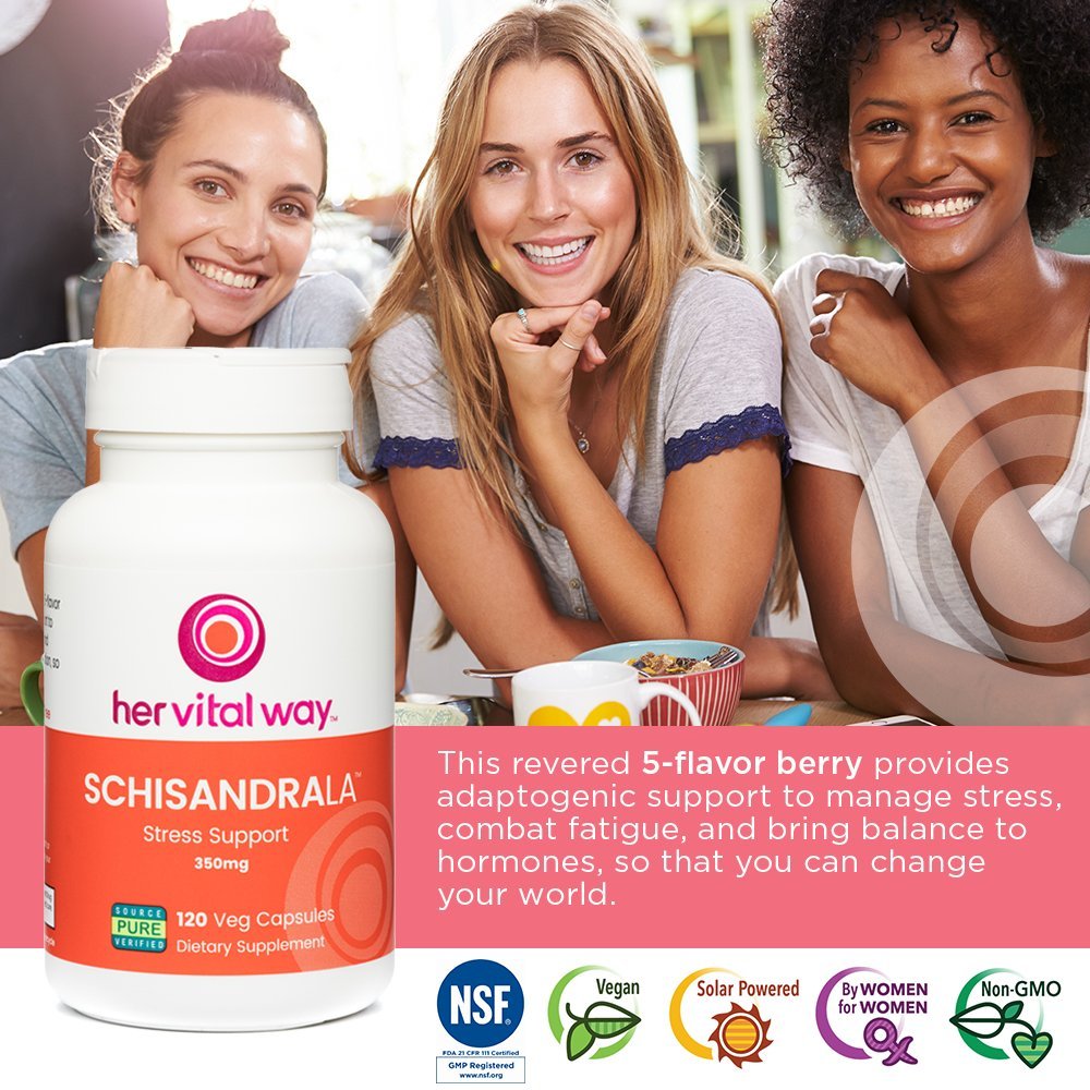 Her Vital Way SchisandraLa Stress and Adrenal Health Support, 120 Capsules