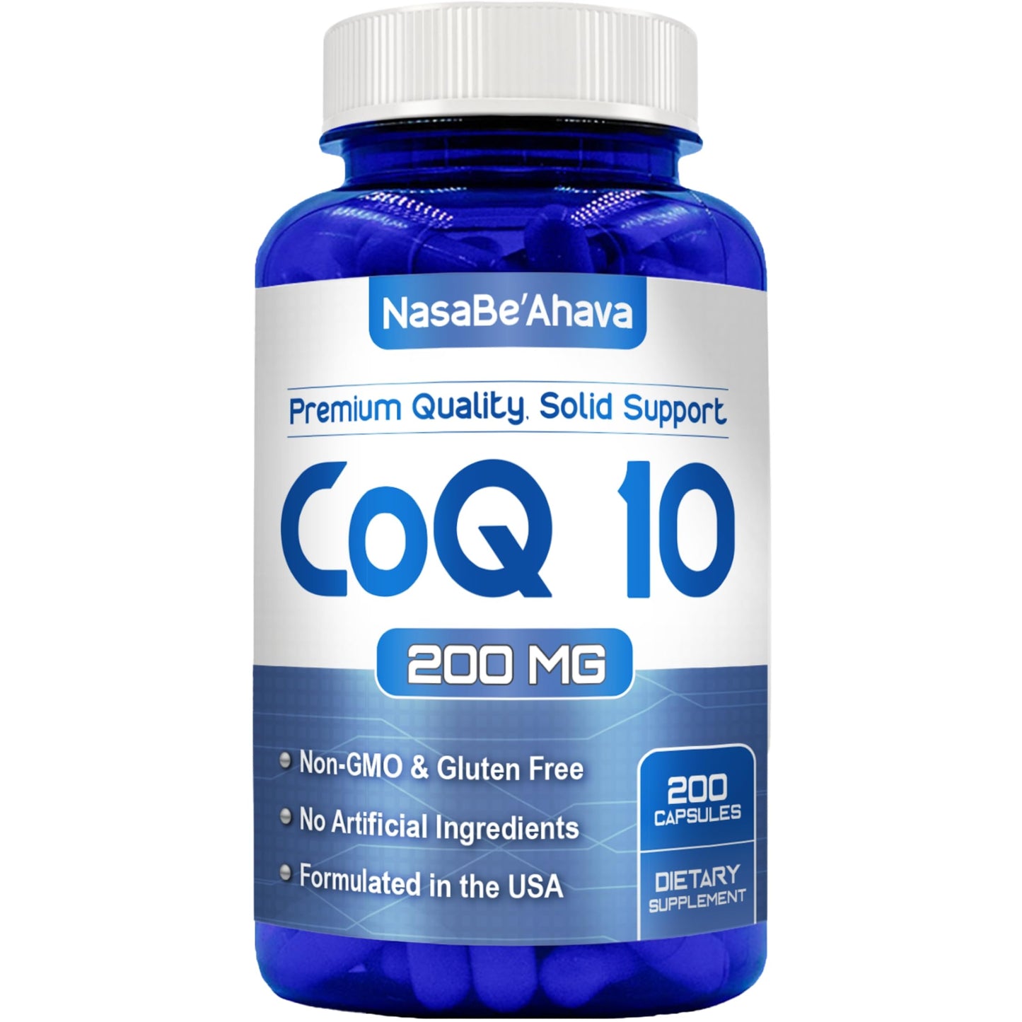 NasaBeahava CoQ10 200mg Capsules, 200 Count