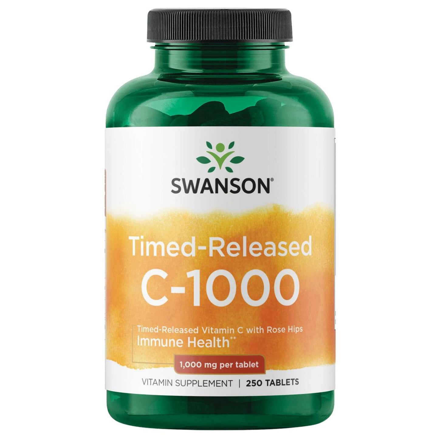 Swanson Vitamin C with Rose Hips Timed-Release Tablets Immune System Support Skin Cardiovascular Health Antioxidant Supplement, 250 Tablets