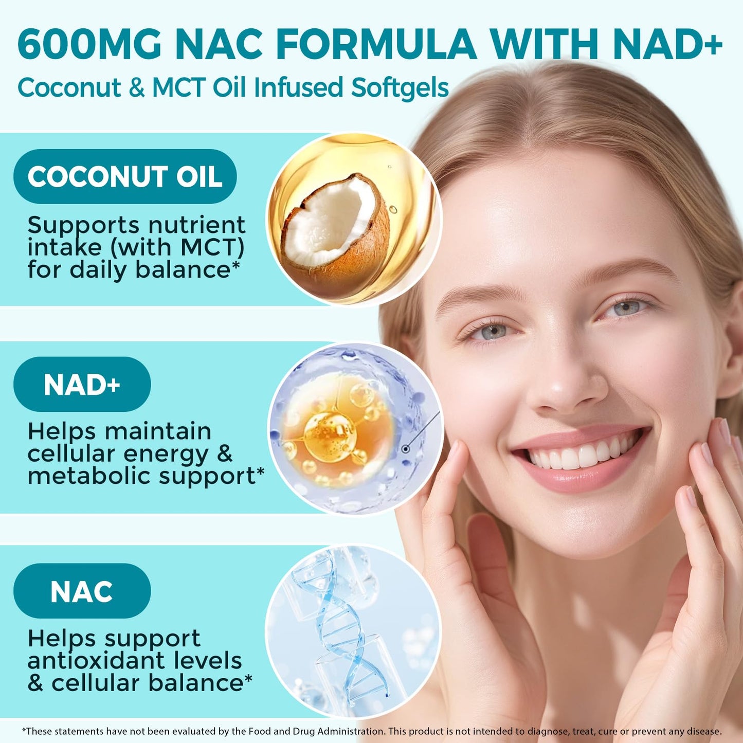 KPNEMA N-Acetyl Cysteine (NAC) 600mg Softgels 300 Count