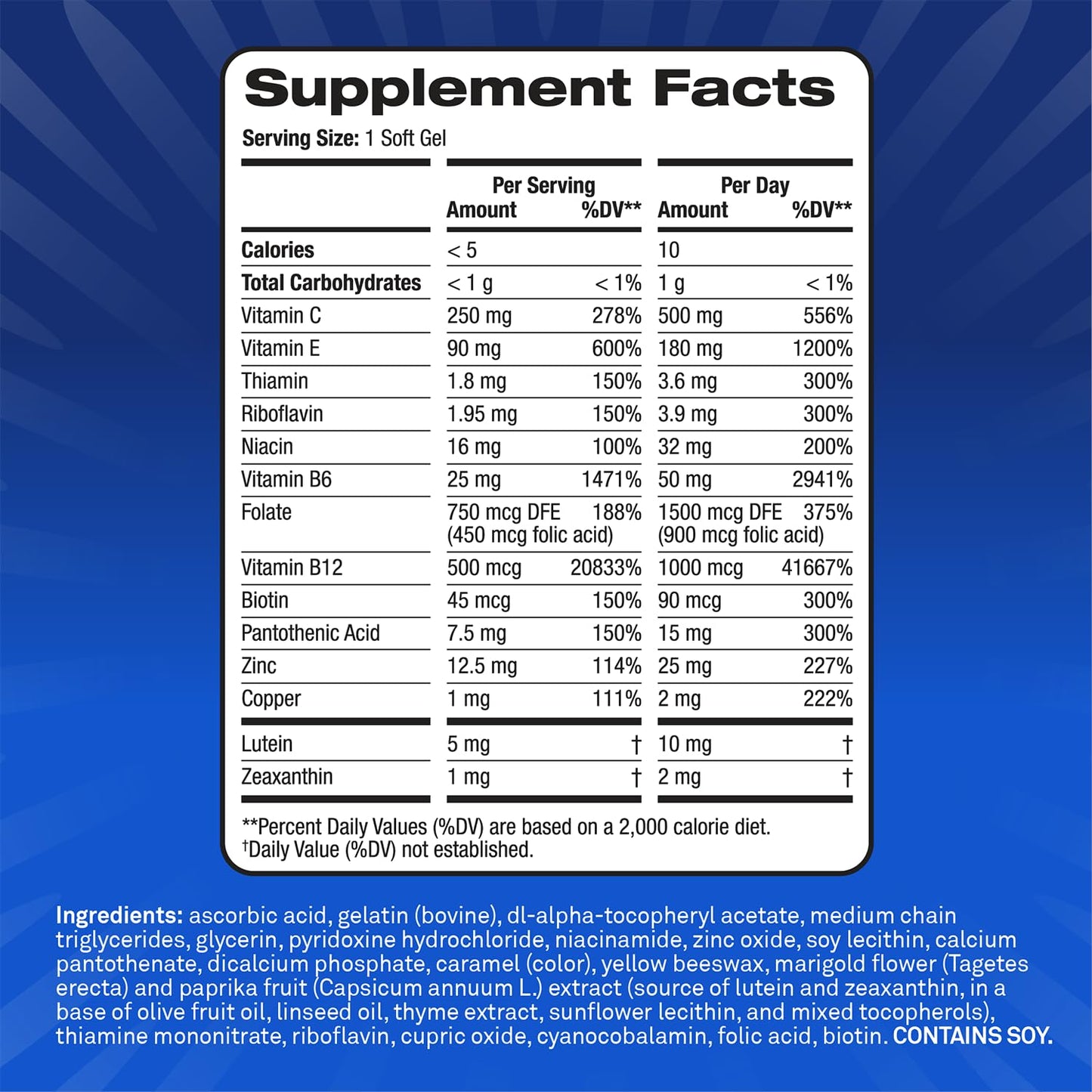 PreserVision AREDS3 Eye Vitamins Macular Supplement Softgels, 60 Count