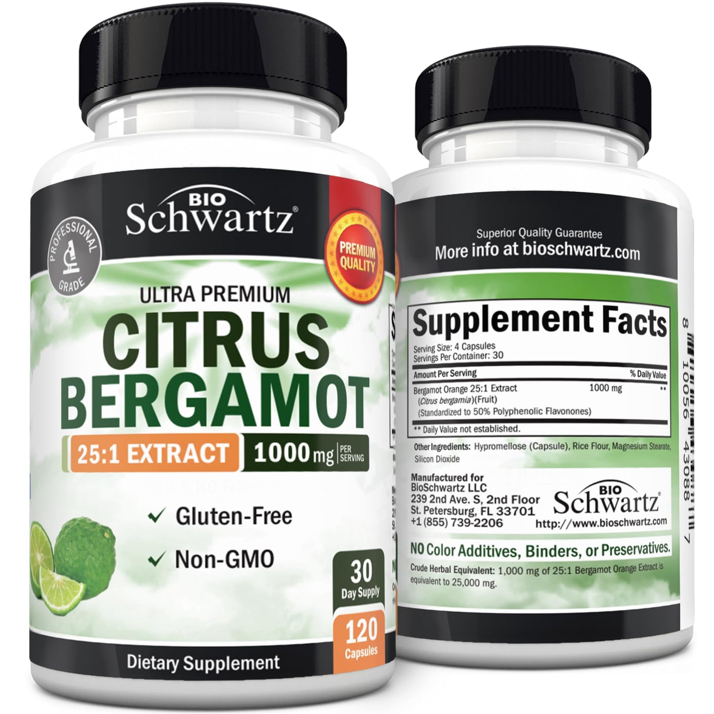 BioSchwartz Citrus Bergamot 1000mg Capsule, 120 Count