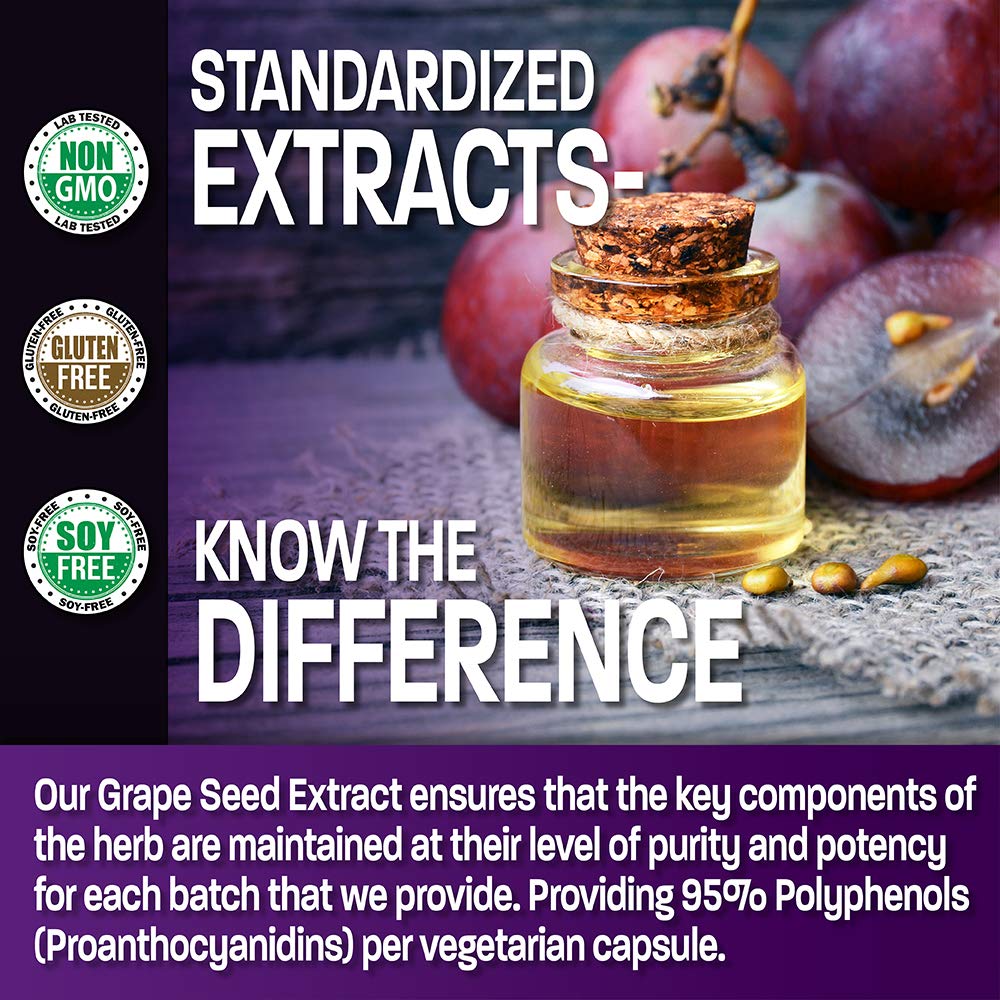 Bronson Grape Seed Extract 400 mg Capsules, 180 Vegetarian Capsules