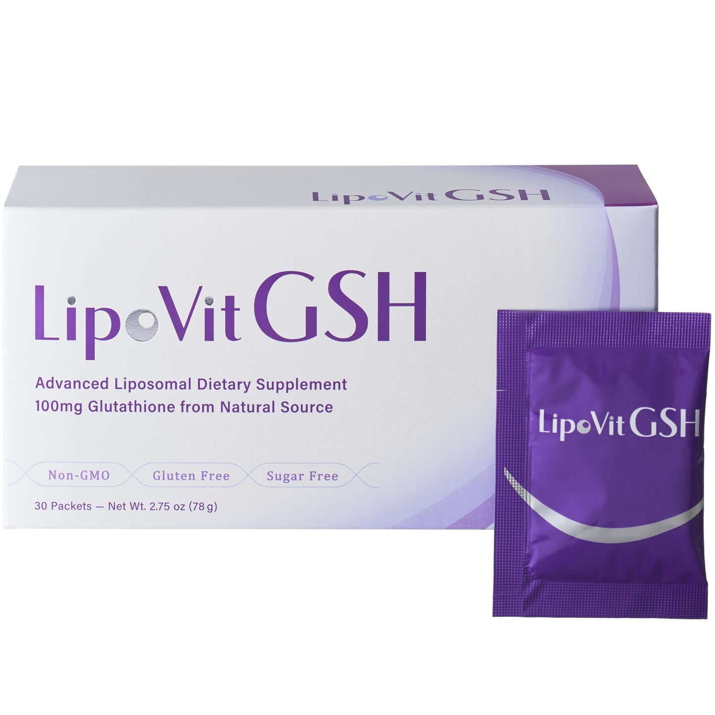LipoVit GSH Liposomal Glutathione Supplement Powder, 1 Ounce (Pack of 30)