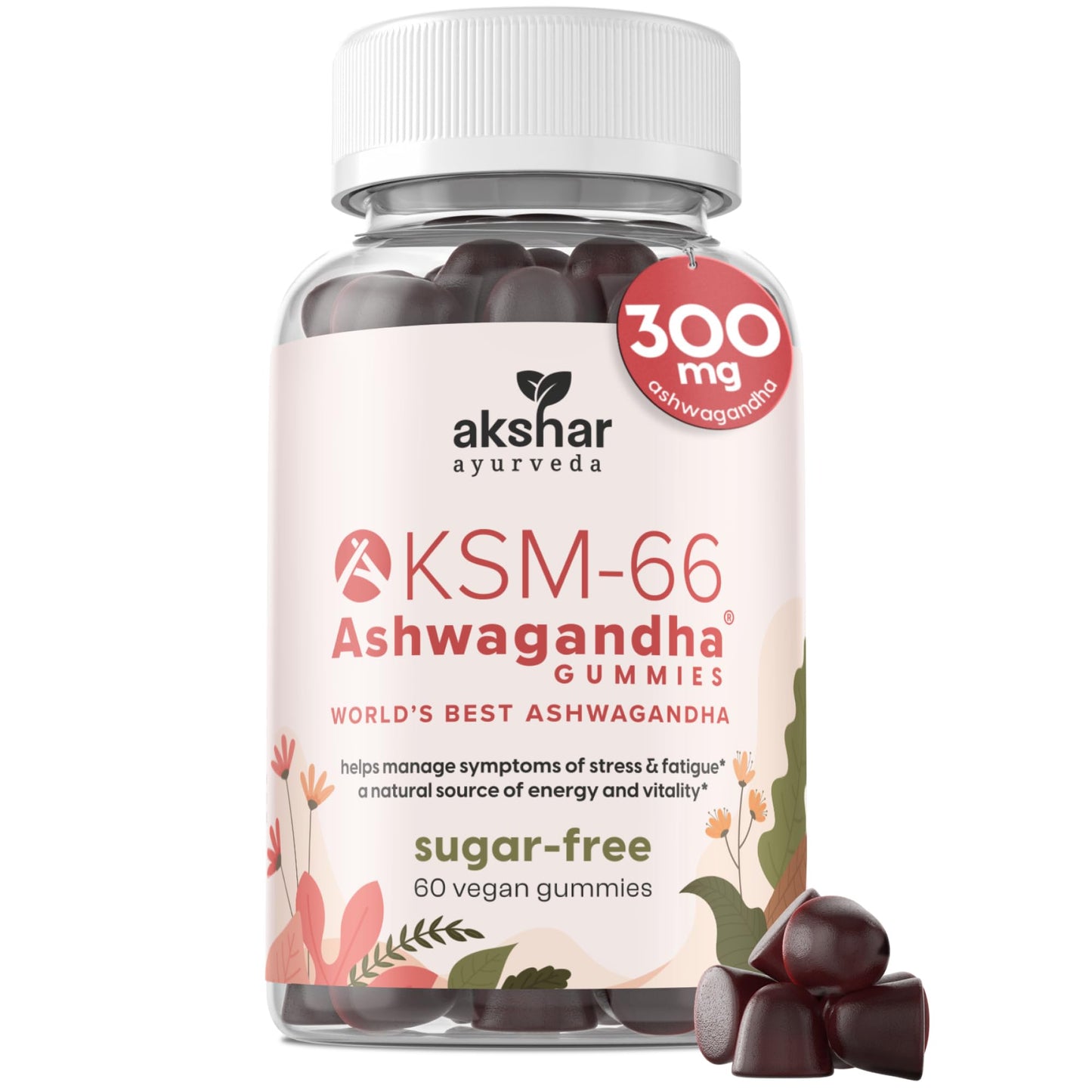 AKSHAR Ashwagandha KSM-66 Gummies, 60 Gummies