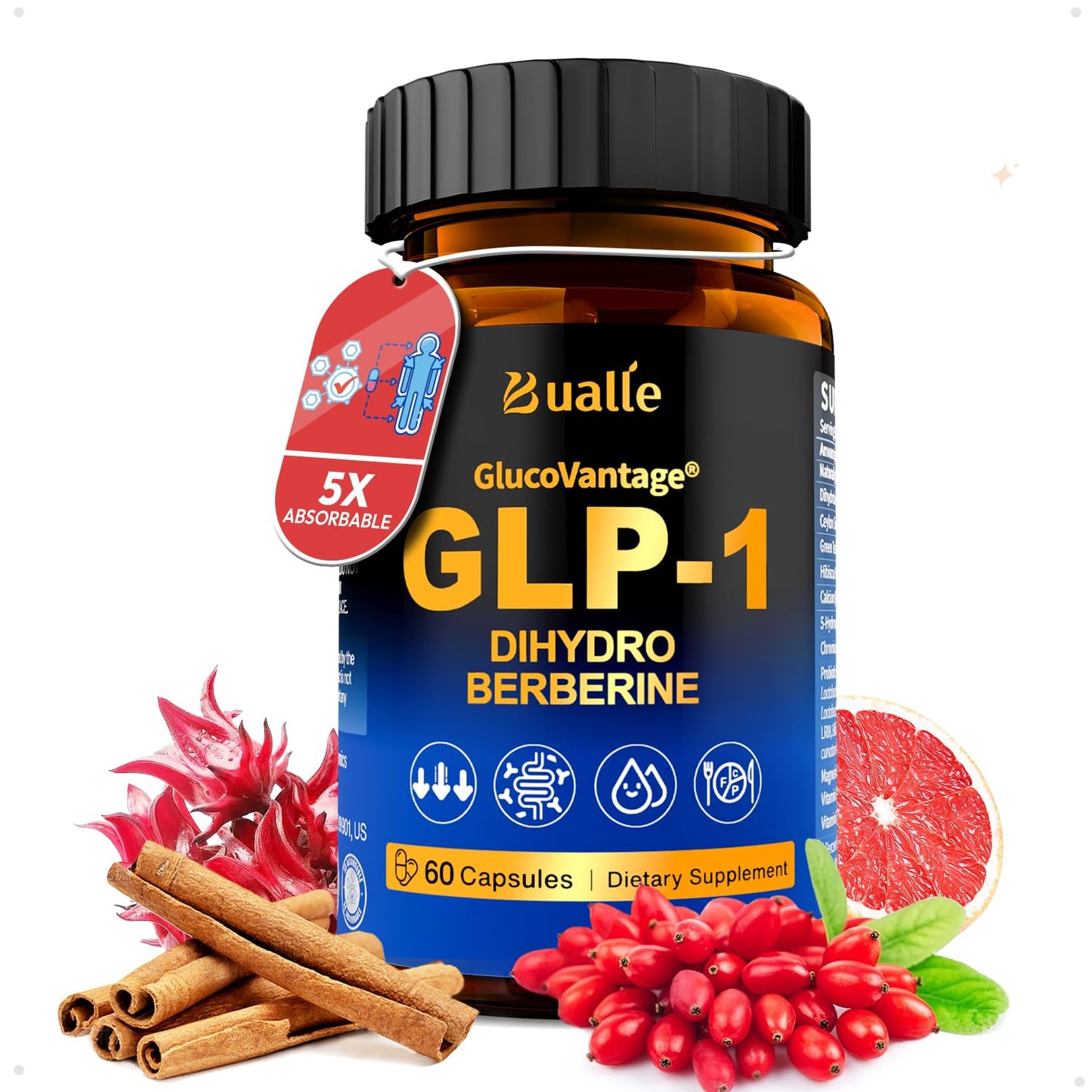 Bualle GLP-1 Support Supplement Capsule 60 Count
