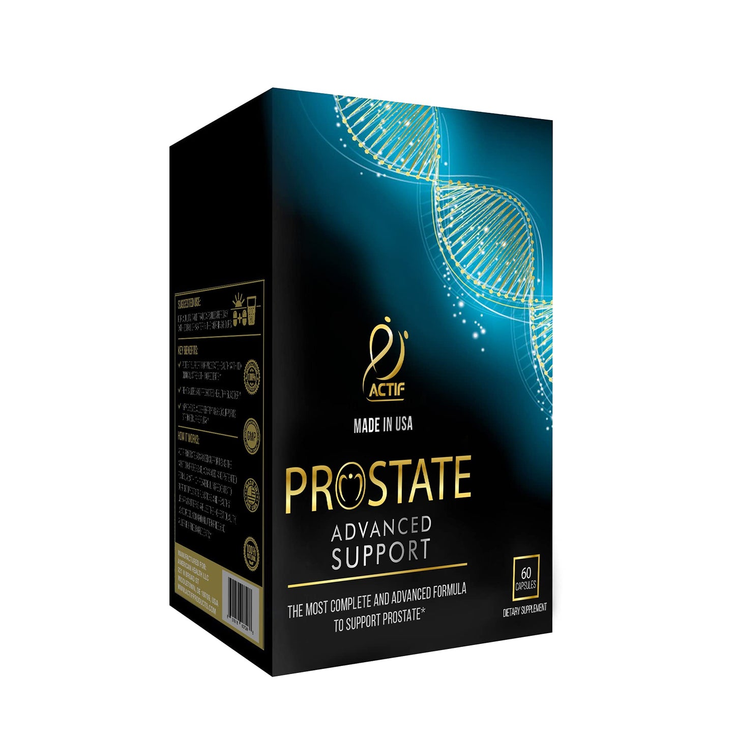 ACTIF Prostate Advanced Support with 20+ Factors, 60 Capsules