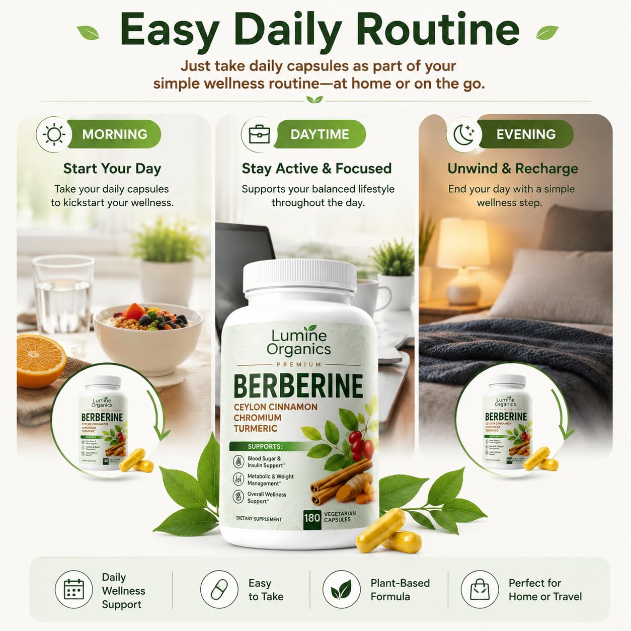 Lumine Organics Berberine with Ceylon Cinnamon - 4 in 1 Complex Softgel 1