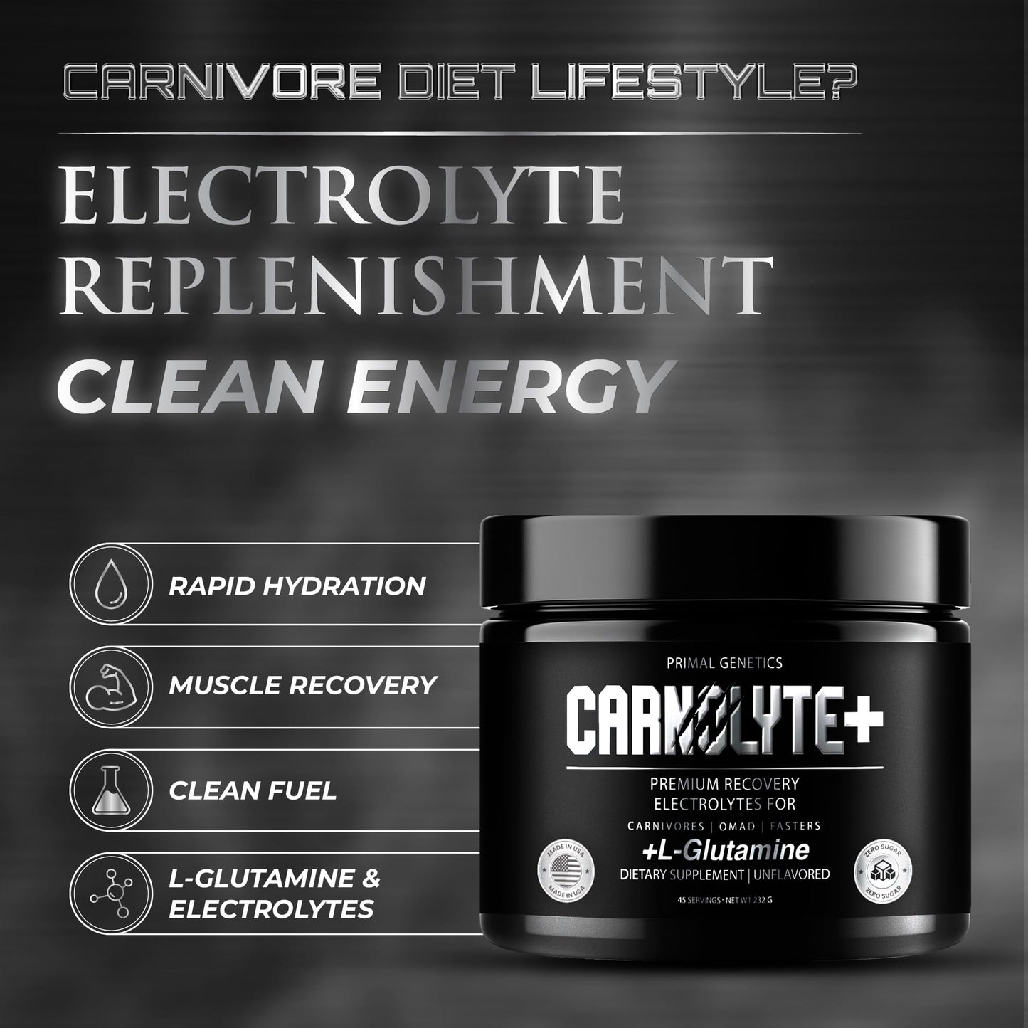 PRIMAL GENETICS Carnivore Electrolytes Powder, 8.2 oz