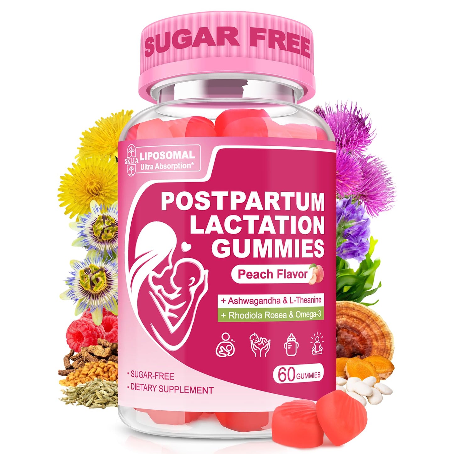 SKLIA Liposomal Lactation Supplement Gummies, 180 Count