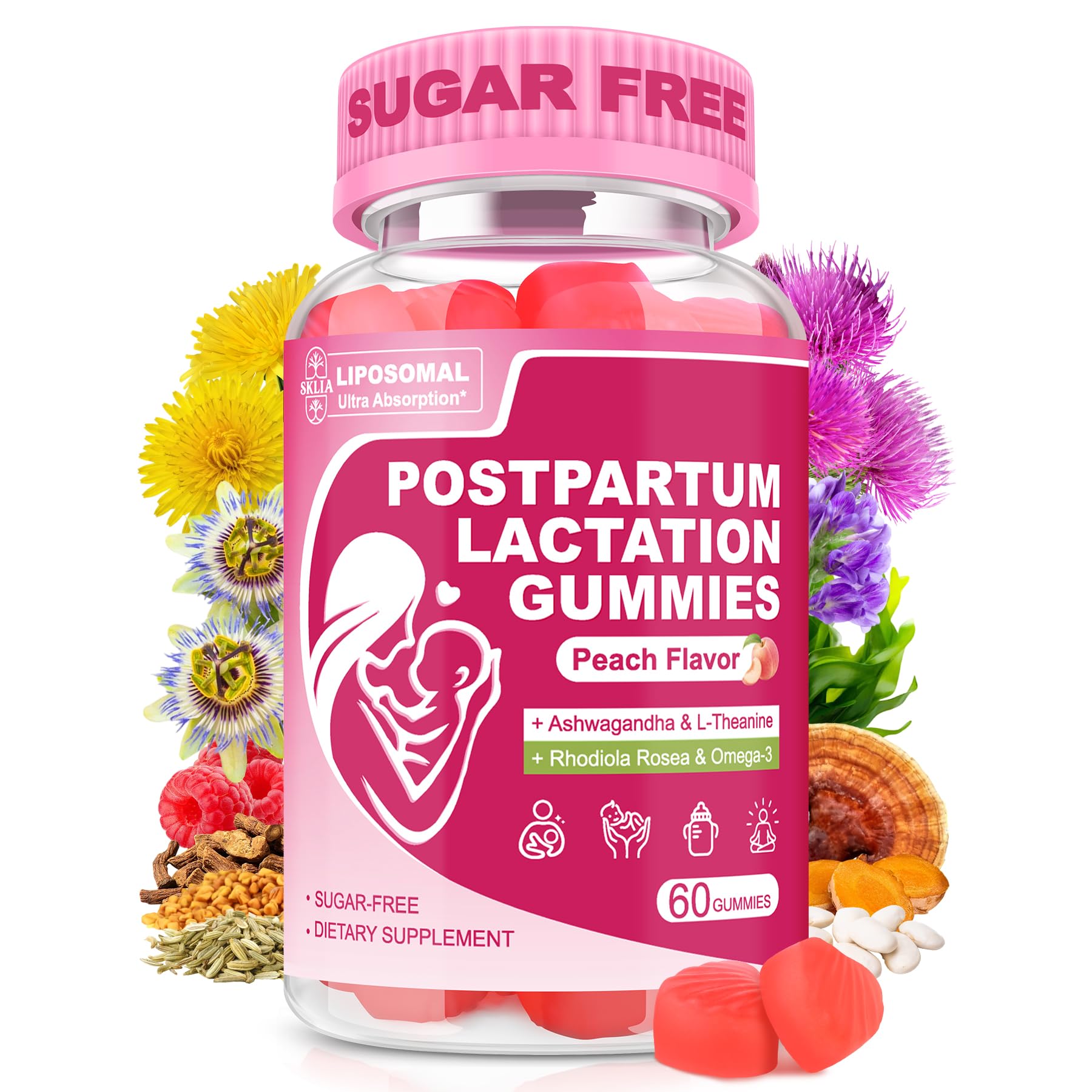 SKLIA Liposomal Lactation Supplement Gummies, 180 Count