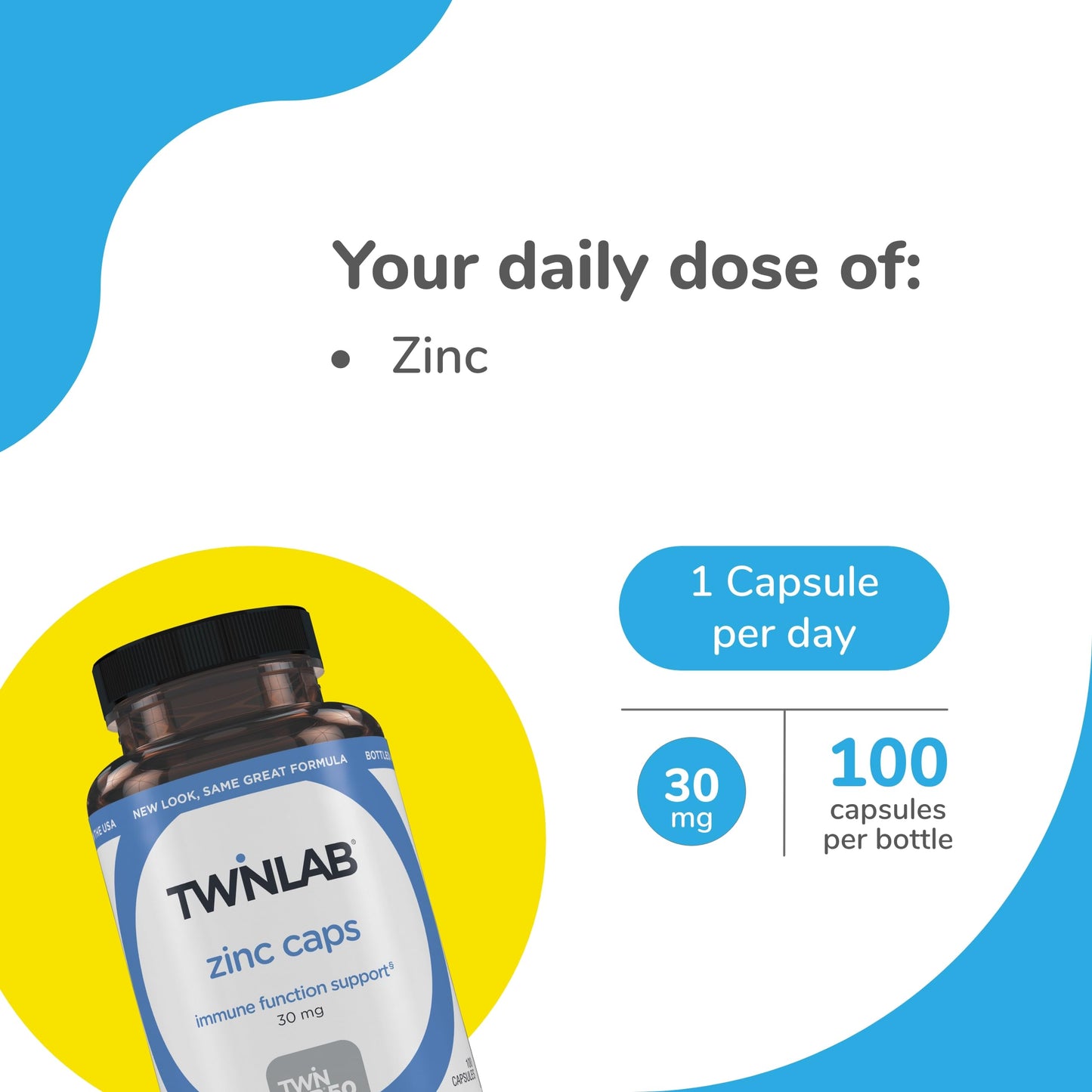 Twinlab Zinc Capsule, 100 Capsules