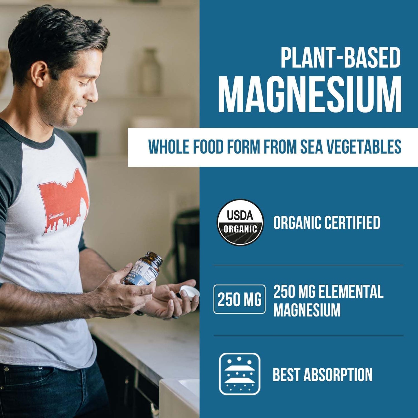 Triquetra Health Organic Whole Food Magnesium Supplement Capsule, 60 Count
