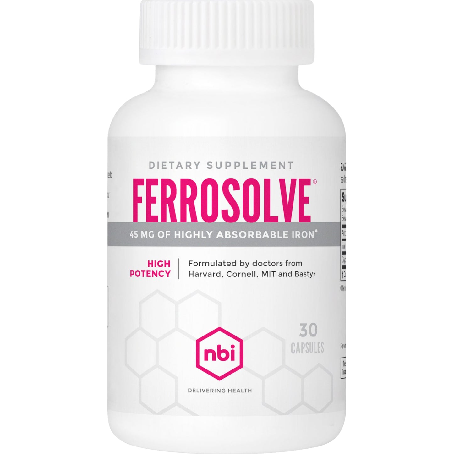 NBI FerroSolve Iron Supplement Capsules 30 Count